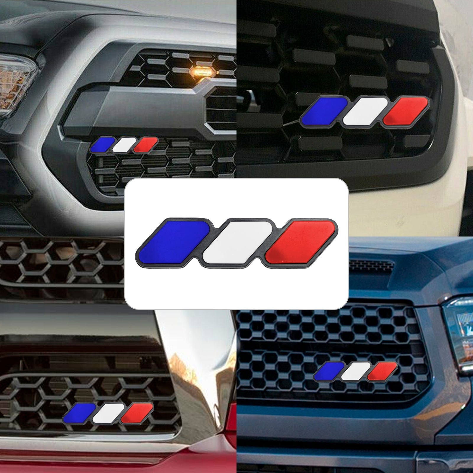 Tricolor Grille Badge, auto -embleem, accessoires voor Toyota Tacoma Trda Tura RAV4