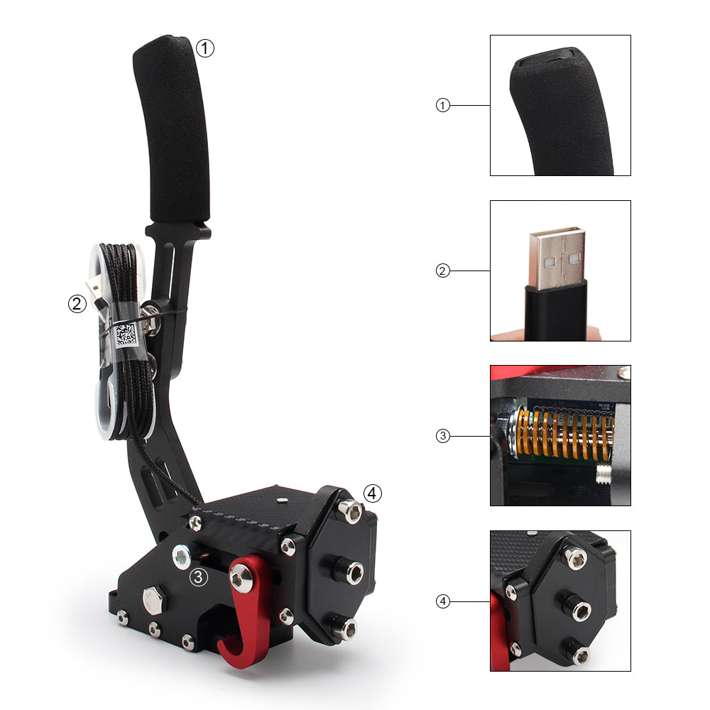 USB3.0 SIM Palanca de handbrake de 14 bits para el soporte del volante de la carrera G27/G29 G920 PC