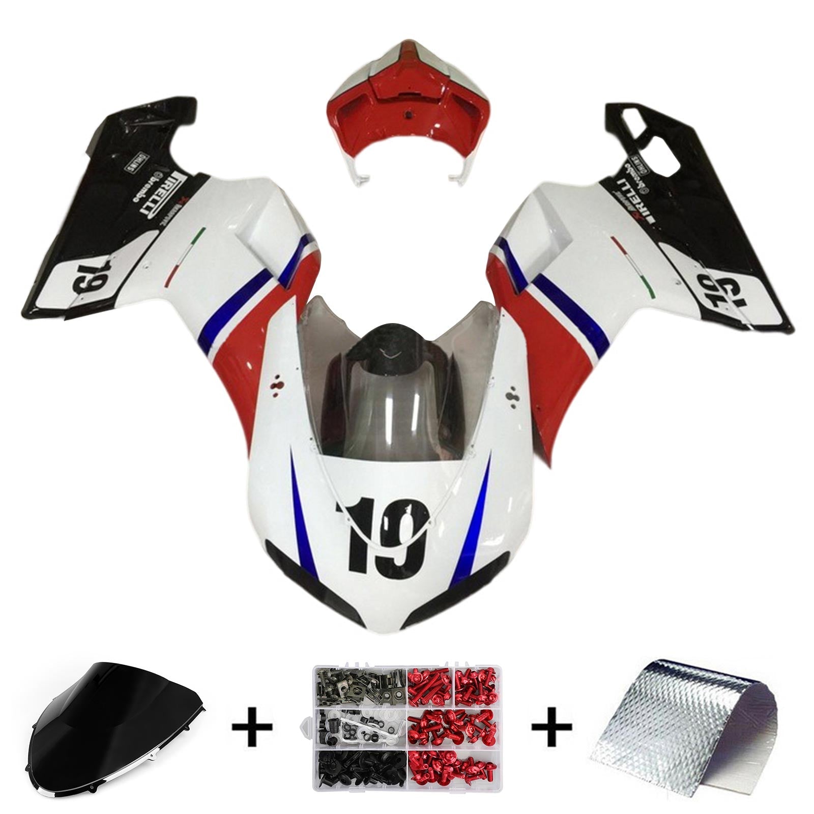 Ducati 1098 1198 848 2007-2011 Zestaw owiewek nadwozia ABS