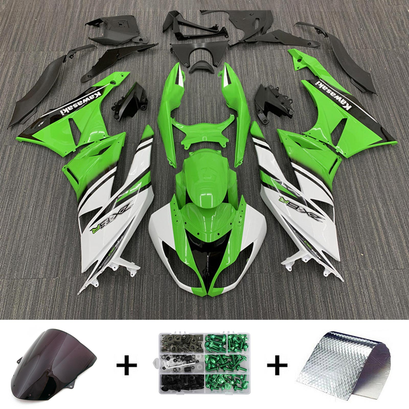 Amotopart Kawasaki ZX6R 636 2009-2012 Kit Carroserie Plastic ABS