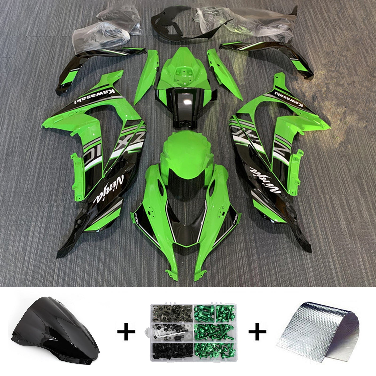 AMOTOPART KAWASAKI ZX10R 2016-2020 KIT SQUARE PLASTIC ABS