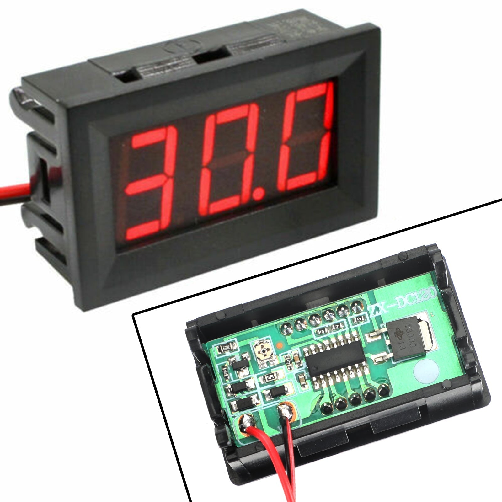 5 stuks DC5-120V 0.56" 2-draads LED digitaal displaypaneel voltmeter volttester