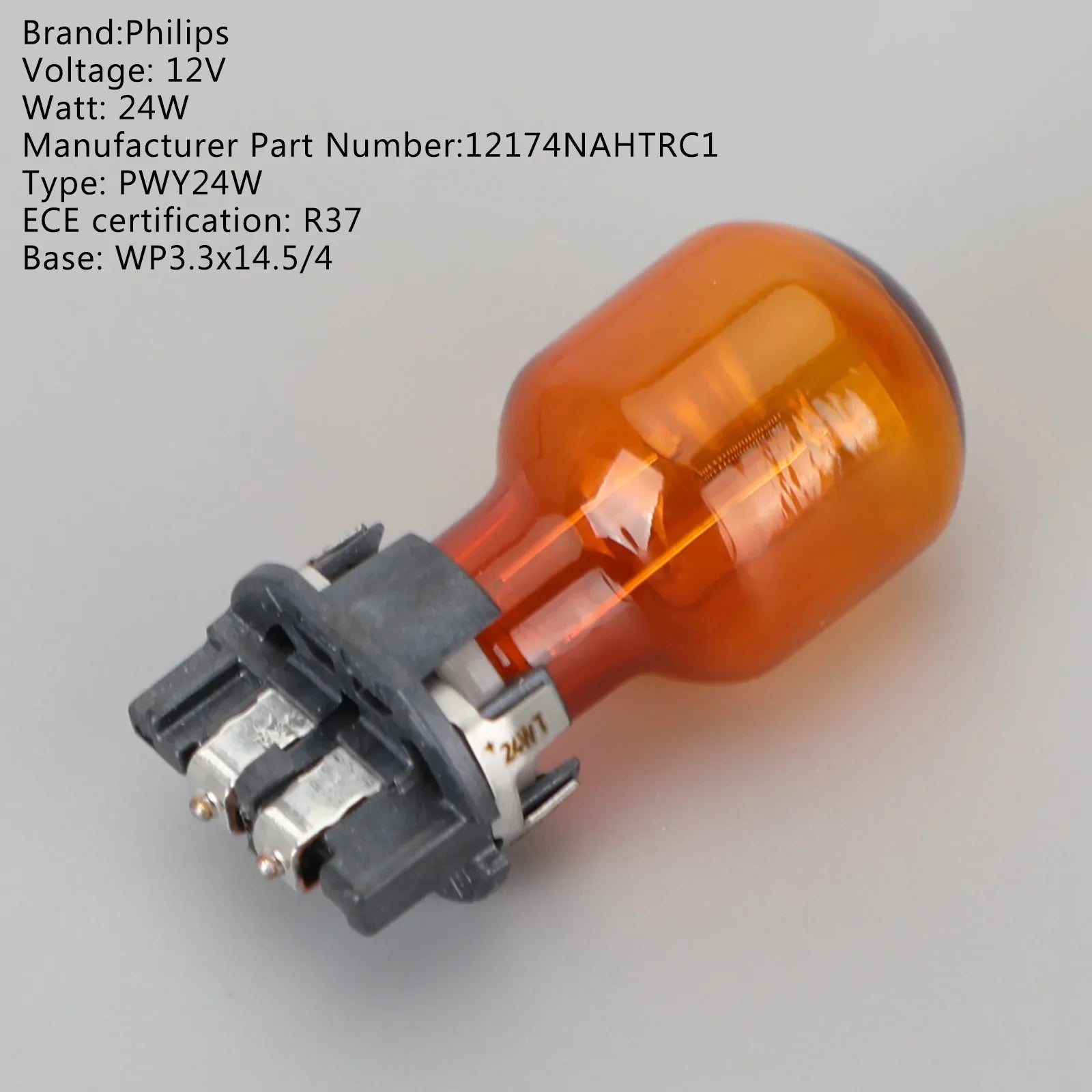 Per Philips 12174NAHTRC1 Lampadine ausiliarie standard per auto PWY24W 12V24W WP3.3x14.5/4 Generico