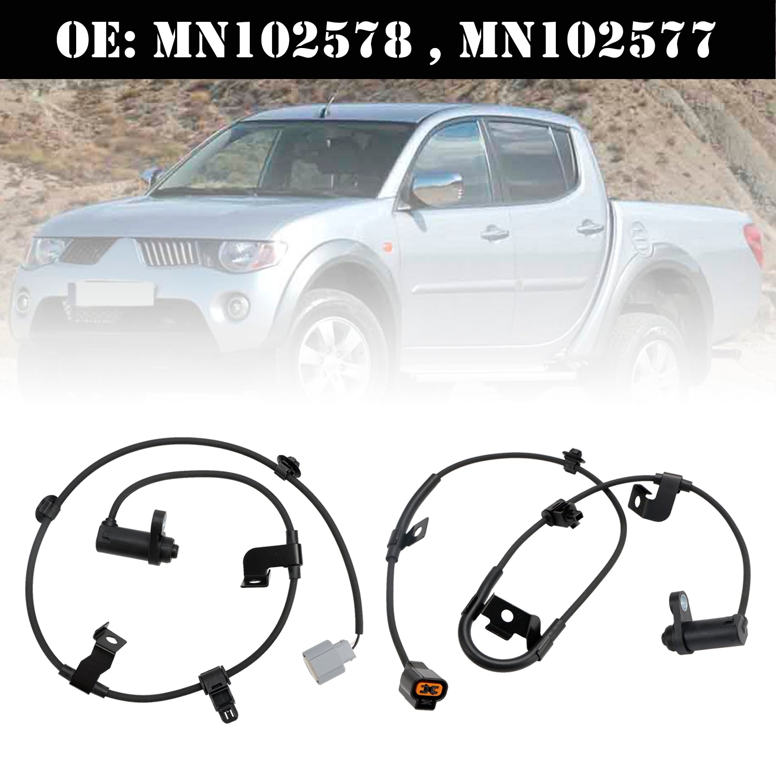 Mitsubishi L200 2.5DID B40 2X ABS Wielsnelheidssensor Achter Links en Rechts