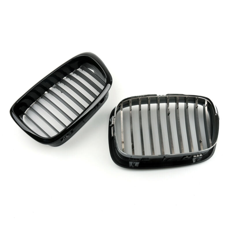 ABS Voorgrille Grill Glanzend Zwart Mesh voor BMW 5 Serie 2001-2004 Generiek