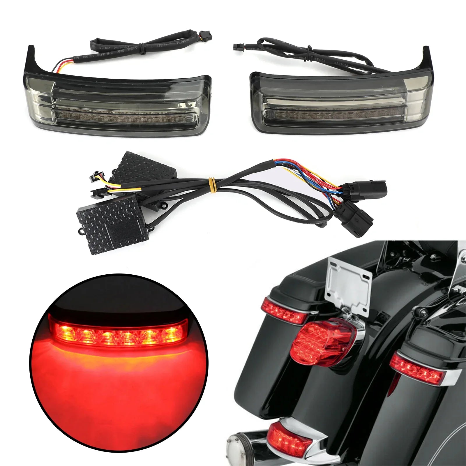 LED Torba Saddle Saddle Sacoches Run Hamure Turn Lampy do Touring 2014-2021 Generic