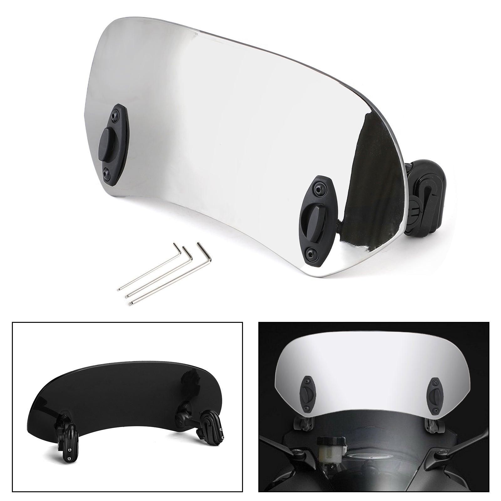 Clip regolabile in moto sul deflettore del vento di espansione del parabrezza