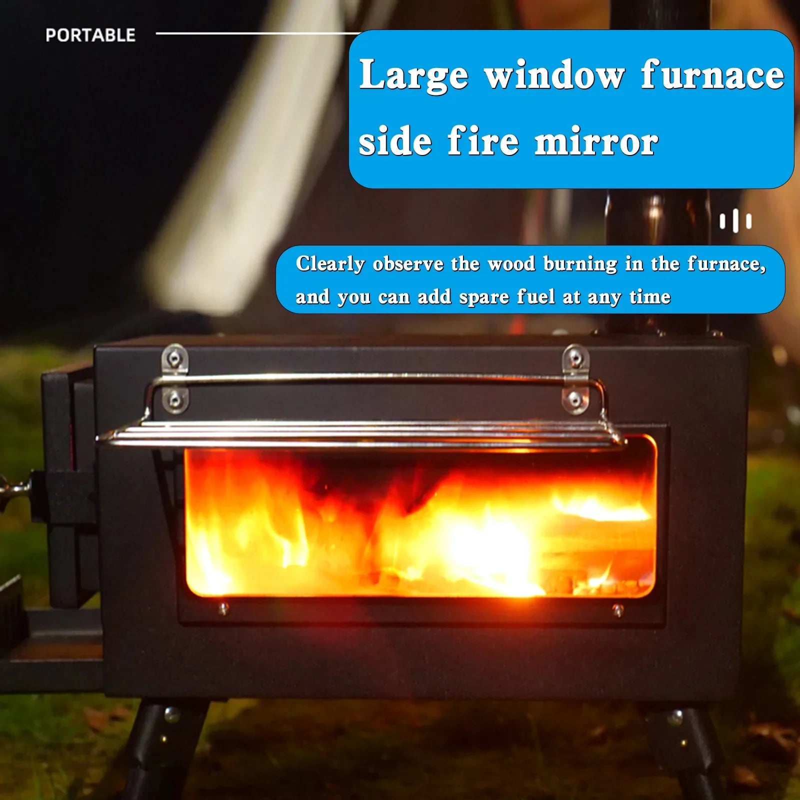 Poêle à bois de camping portatif extérieur de tente avec le tuyau pour la cuisson de tente