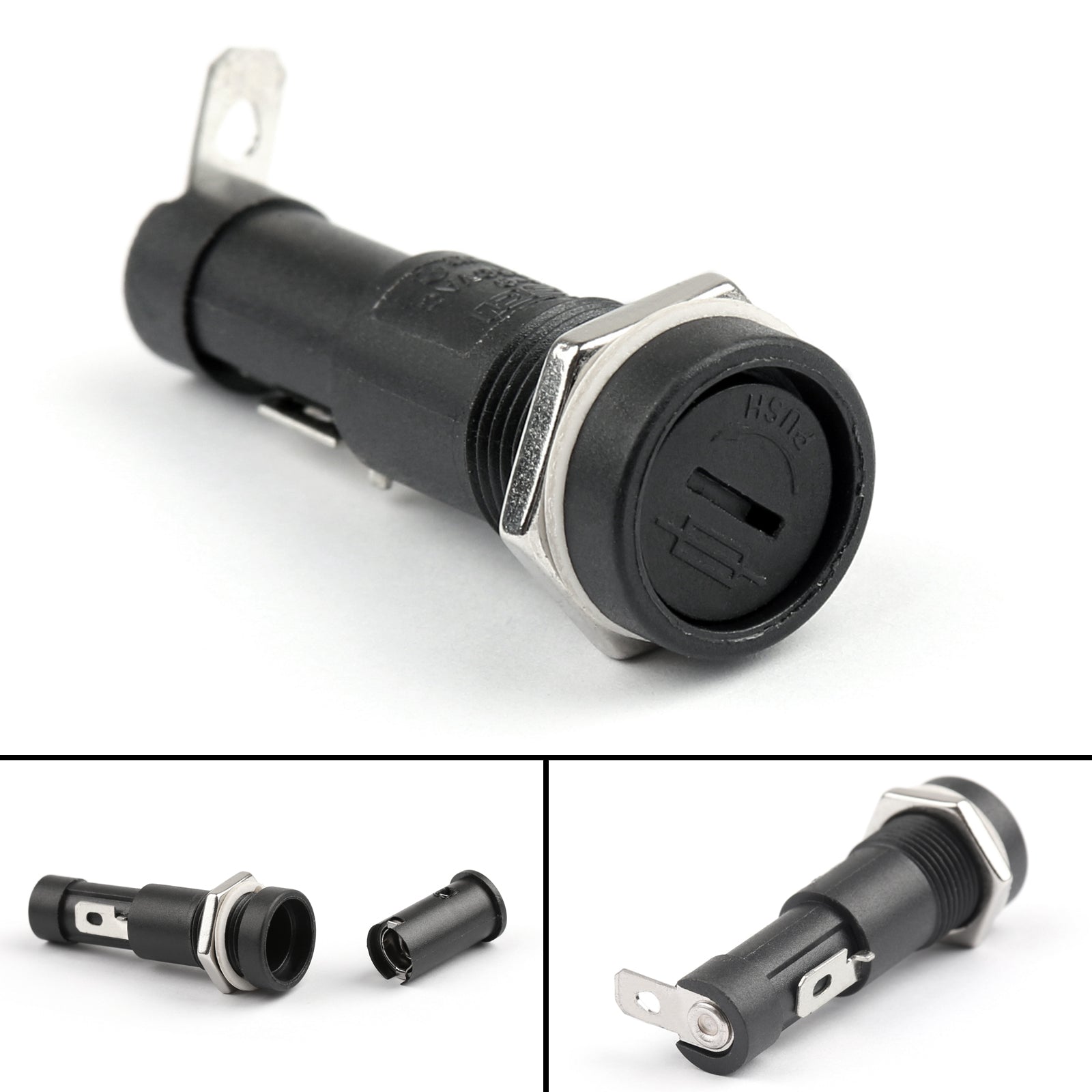 Portafusibles de chasis de montaje en Panel SCI R3-9A, 4 Uds., para fusibles de vidrio de 6x30mm, 15A, 250V