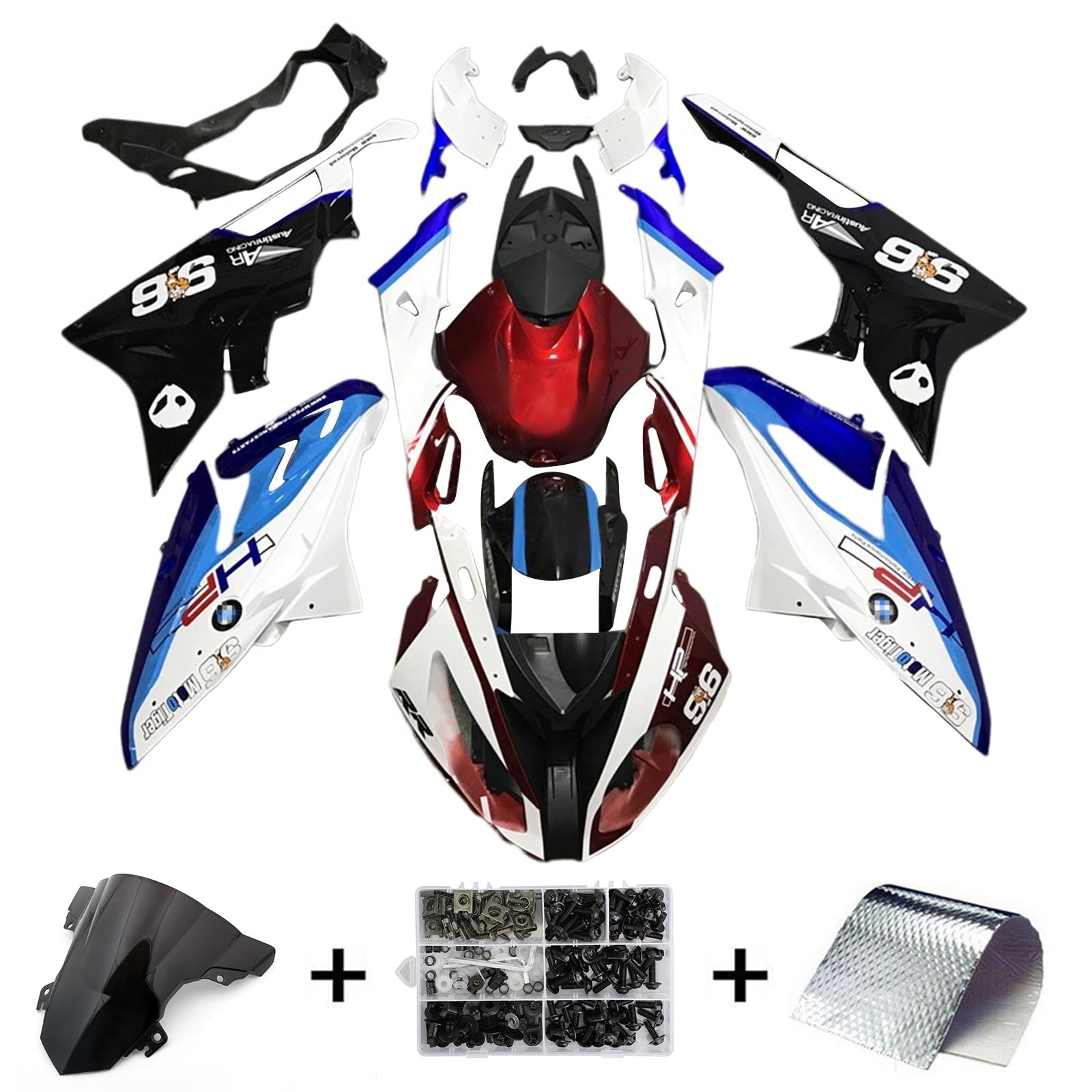 Amotopart BMW S1000RR 2015-2016 ABS kunststof carrosseriekuipset