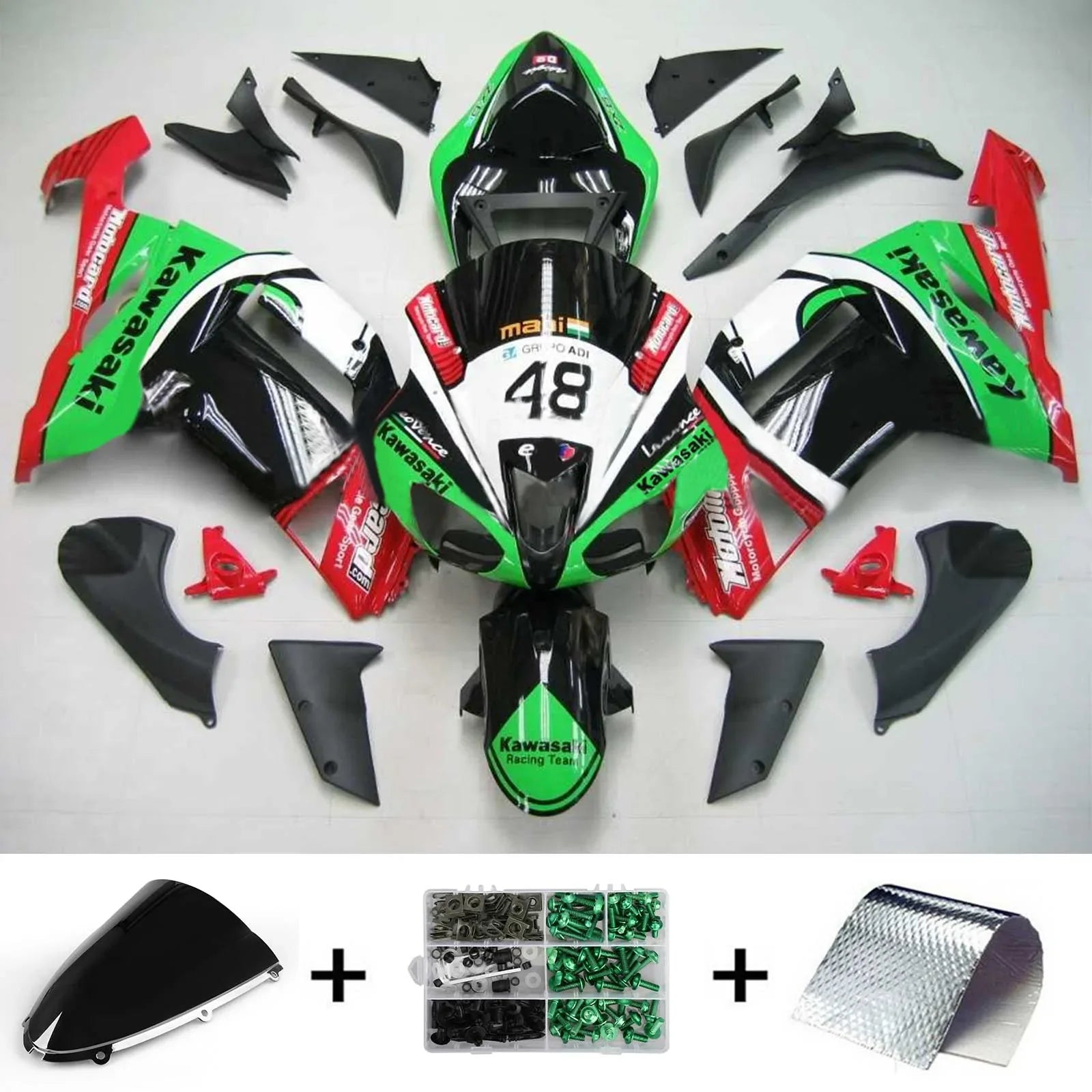 Amotopart kuipkit voor Kawasaki ZX6R 636 2007-2008 Generic