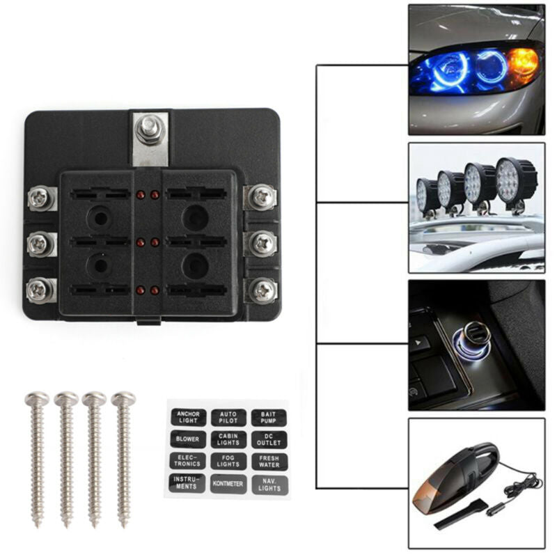 Blok LED uniwersalny bezpiecznik 2020 wskaźnik ostrza sposób 100A uchwyt 6 pudełek