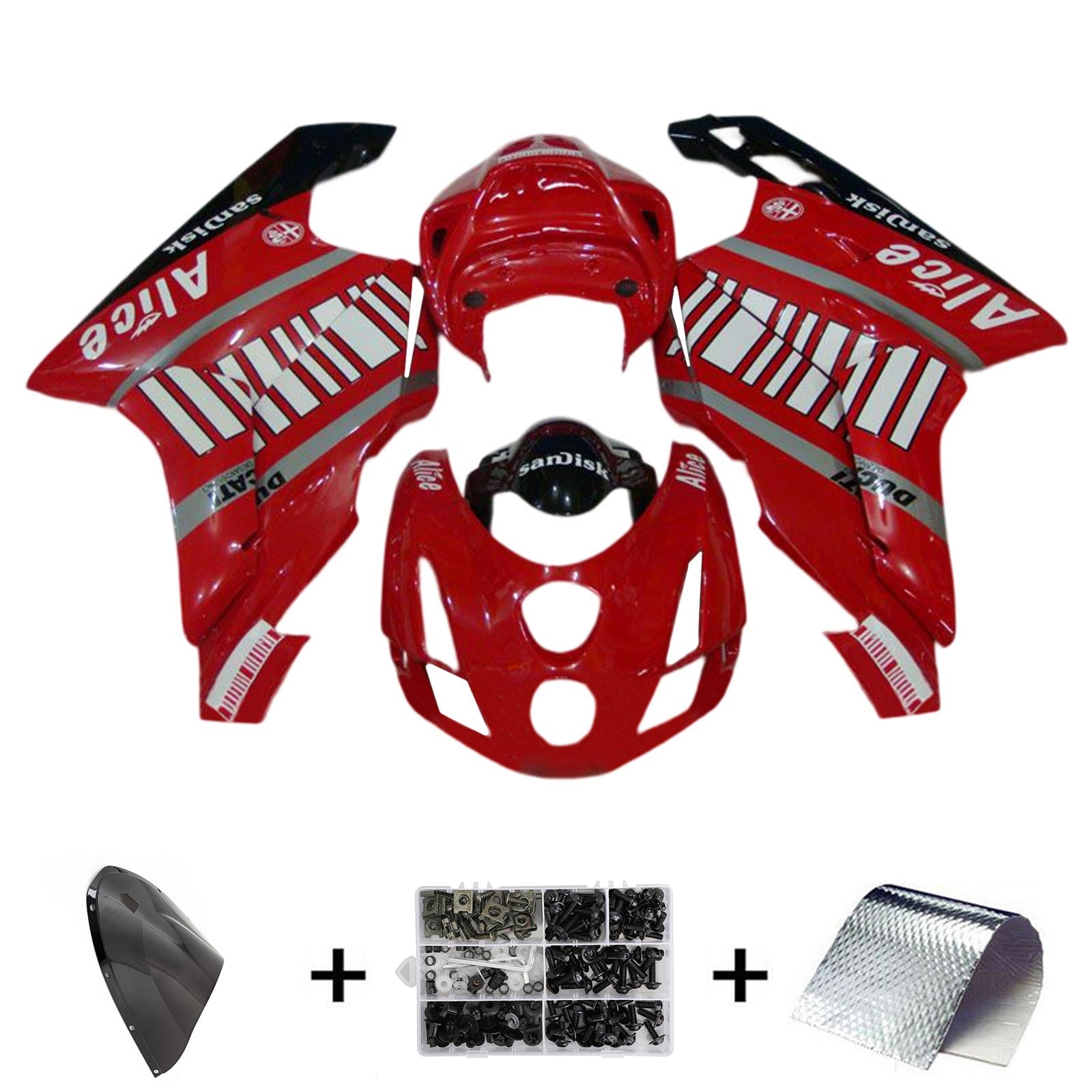 Amotopart Ducati 999 749 2003 2004 Kit Carénage Carrosserie ABS