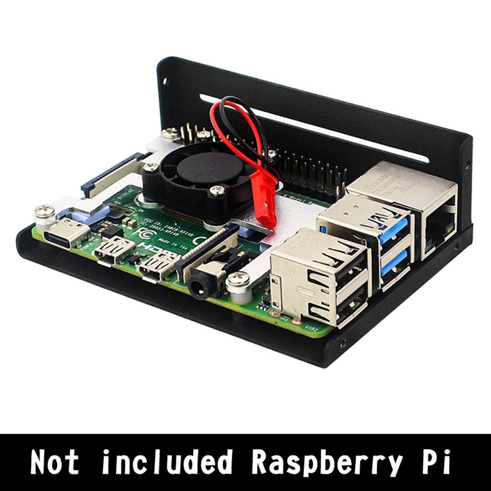 Ohišje iz aluminijeve zlitine s 3,5 -palčnim zaslonom + LCD zaslon za Raspberry Pi 4 Model B