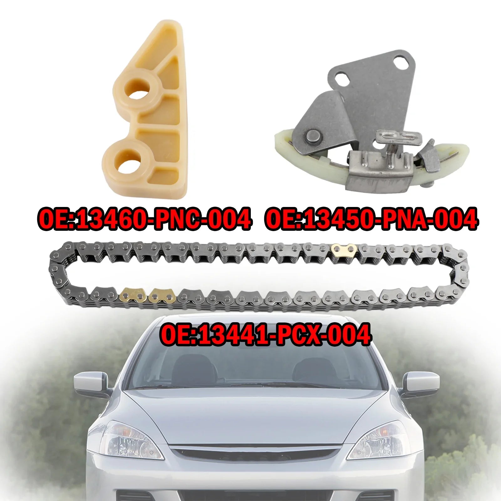 2003-2007 Honda Accord 2.4L L4 no para 3.0L V6 Kit de guía tensor de cadena de bomba de aceite 13441-PCX-004 13460PNC004