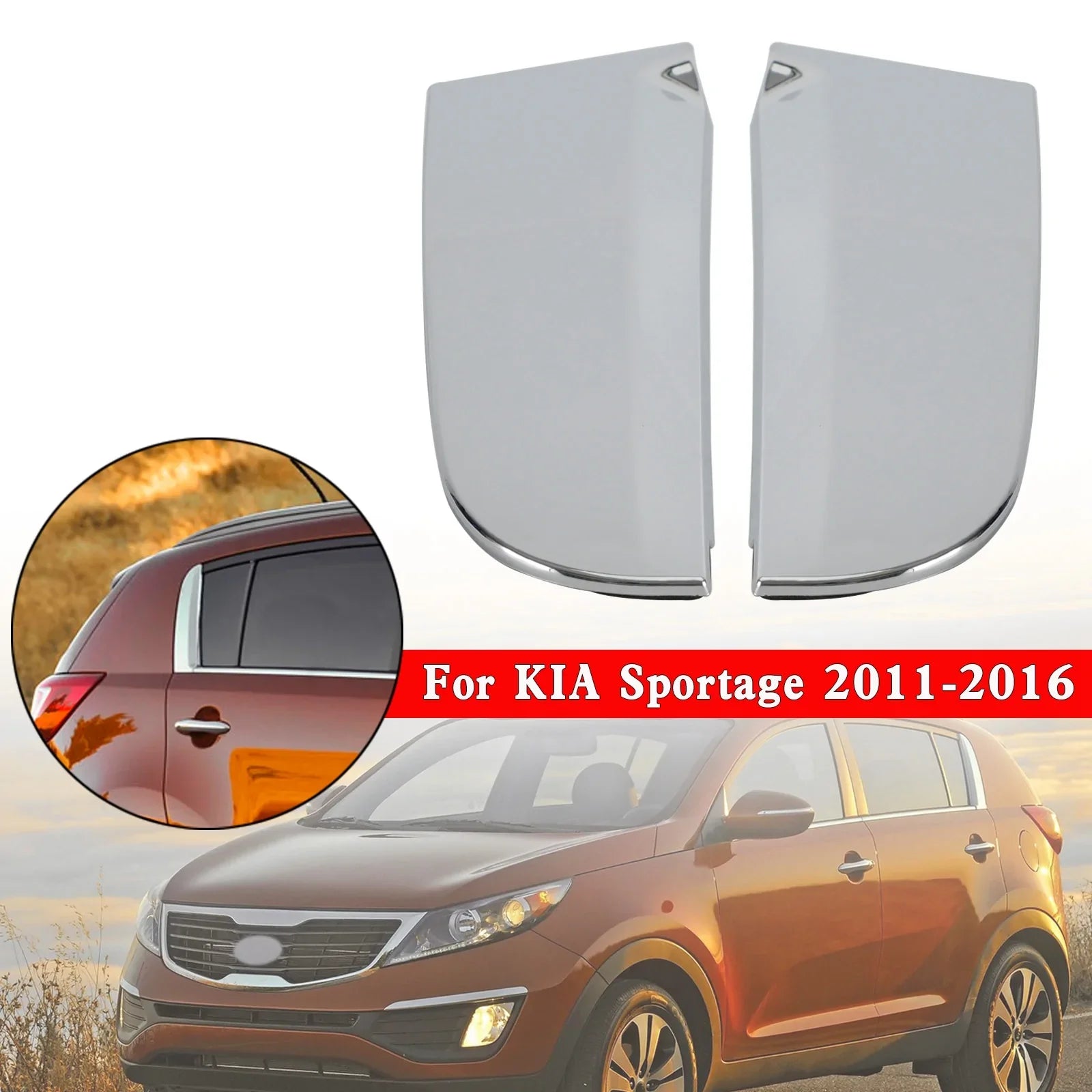 2x C Porta posteriore Garnish Copertura Copertura di stampaggi esterni che riempie Guarni per Kia Sportage 11-16