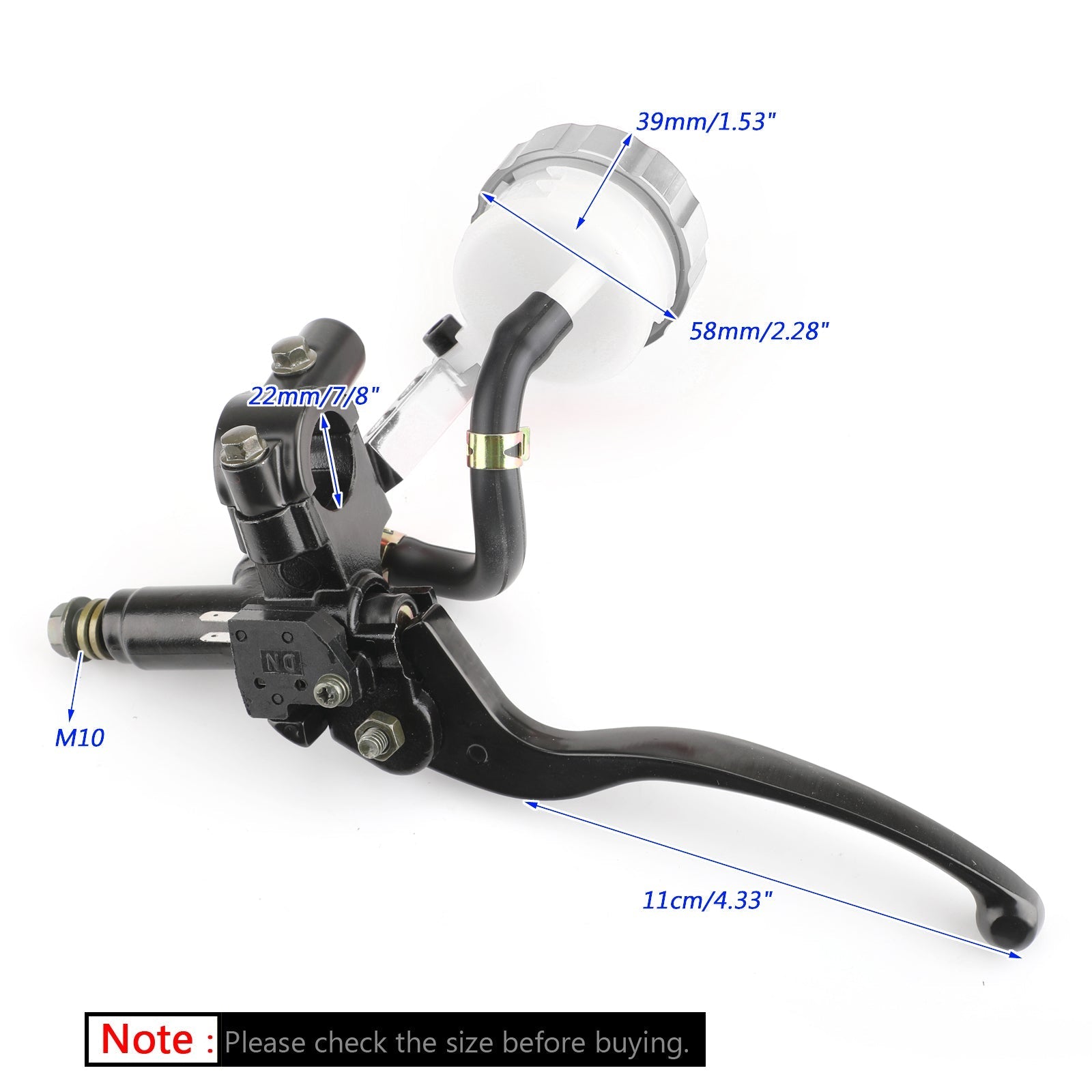 Universal 7/8 '' 22 mm zavora pred glavnim cilindrom sklopke Leviers Silver Generic