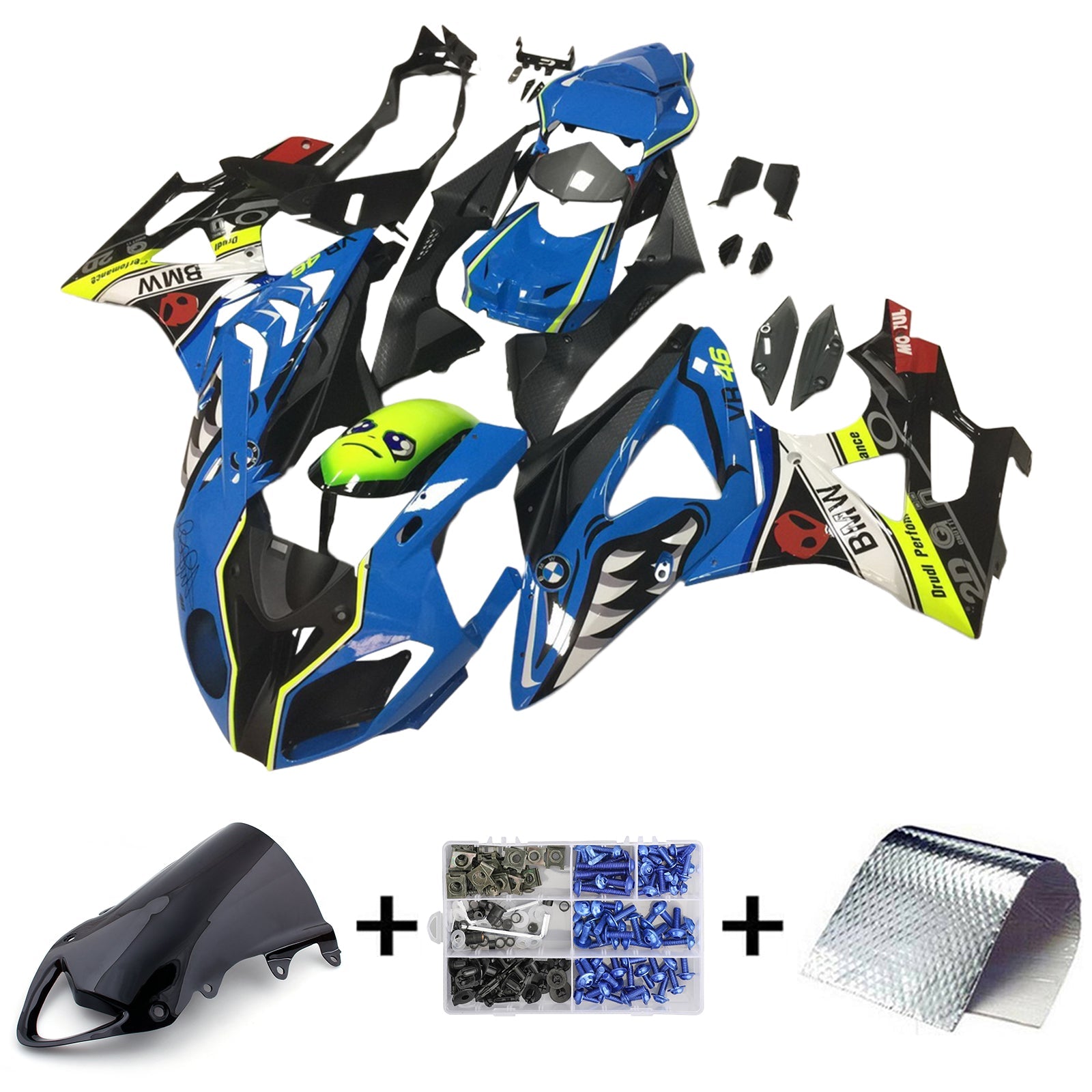 Amotopart BMW S1000RR 2009-2014 Kit de Faremanage Corrosserie plastični abs