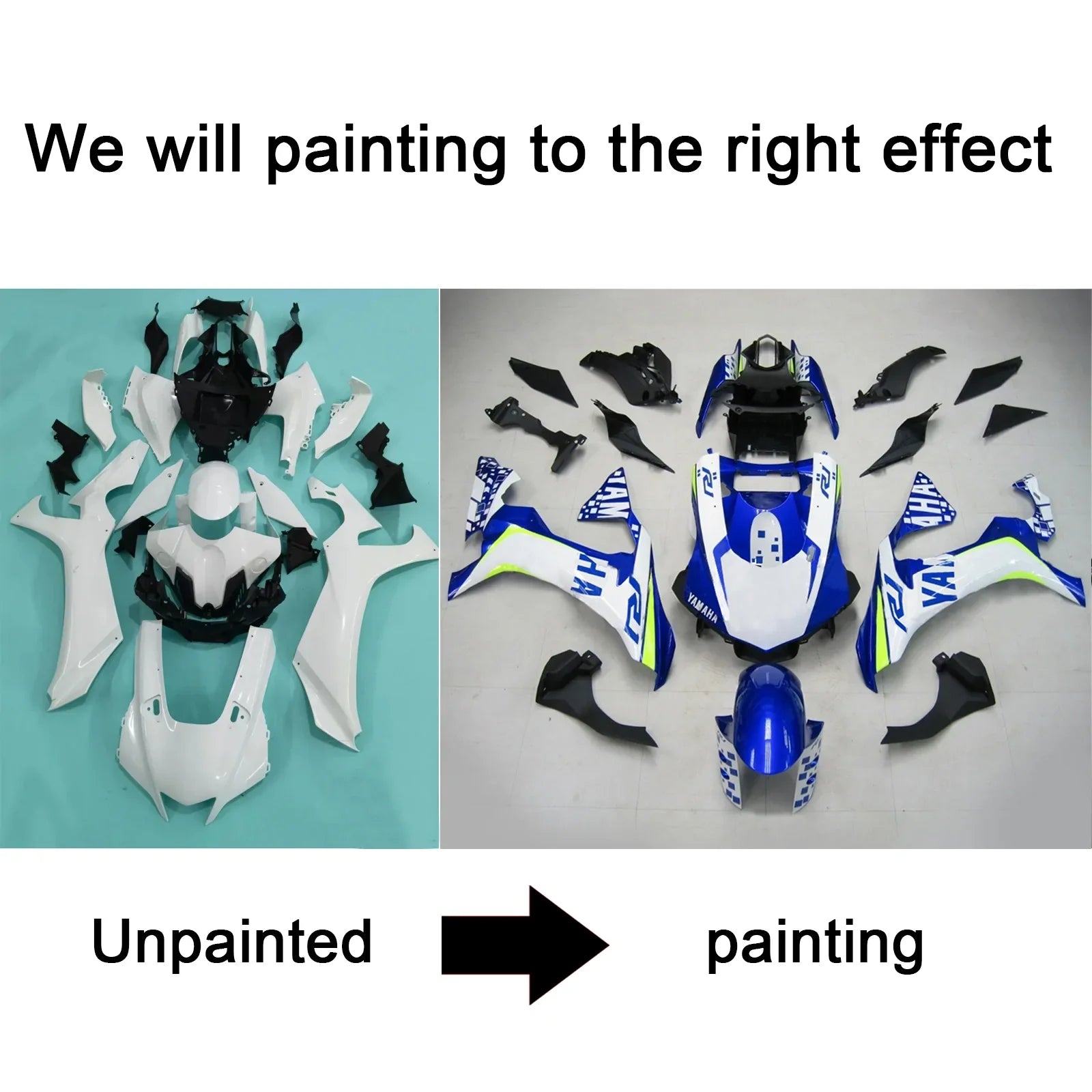 Amotopart Yamaha YZF R1 2020-2023 Kit de carenado de carrocería de plástico ABS