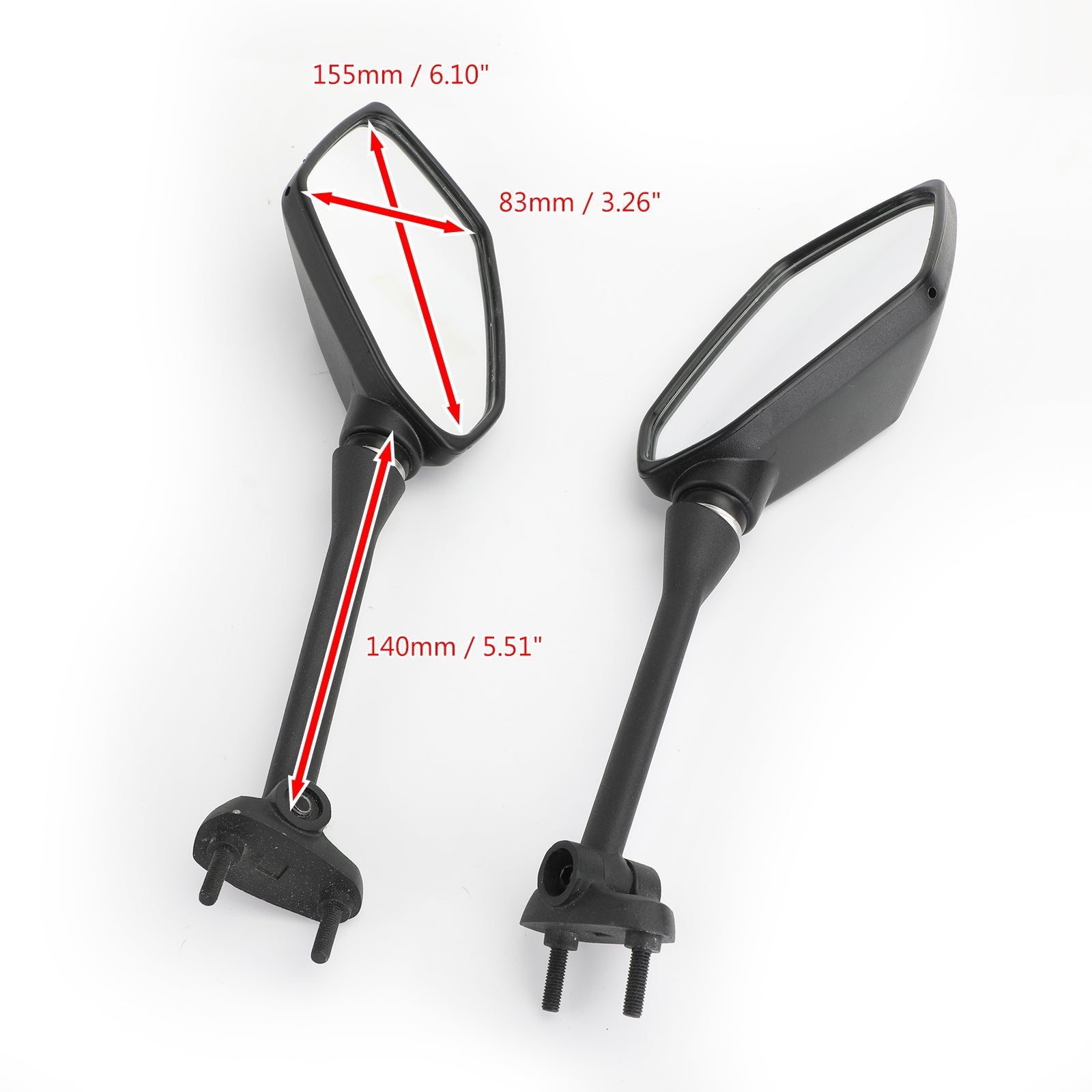 Para lewego prawego lusterka wstecznego dla Kawasaki EX650 Ninja 650 ER-6F 09-16 EX400 ZX1000 Generic