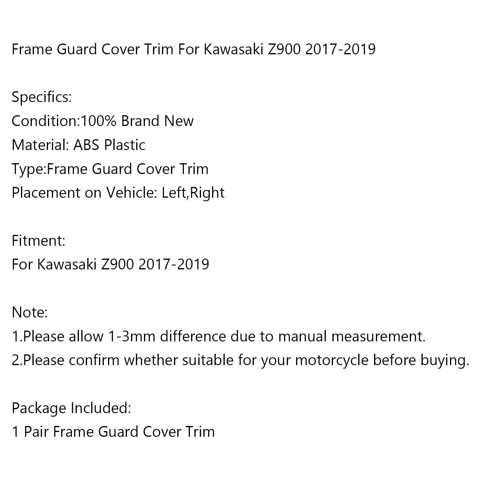 Garniture de protection de cadre pour Kawasaki Z900 2017-2019 Vert Générique