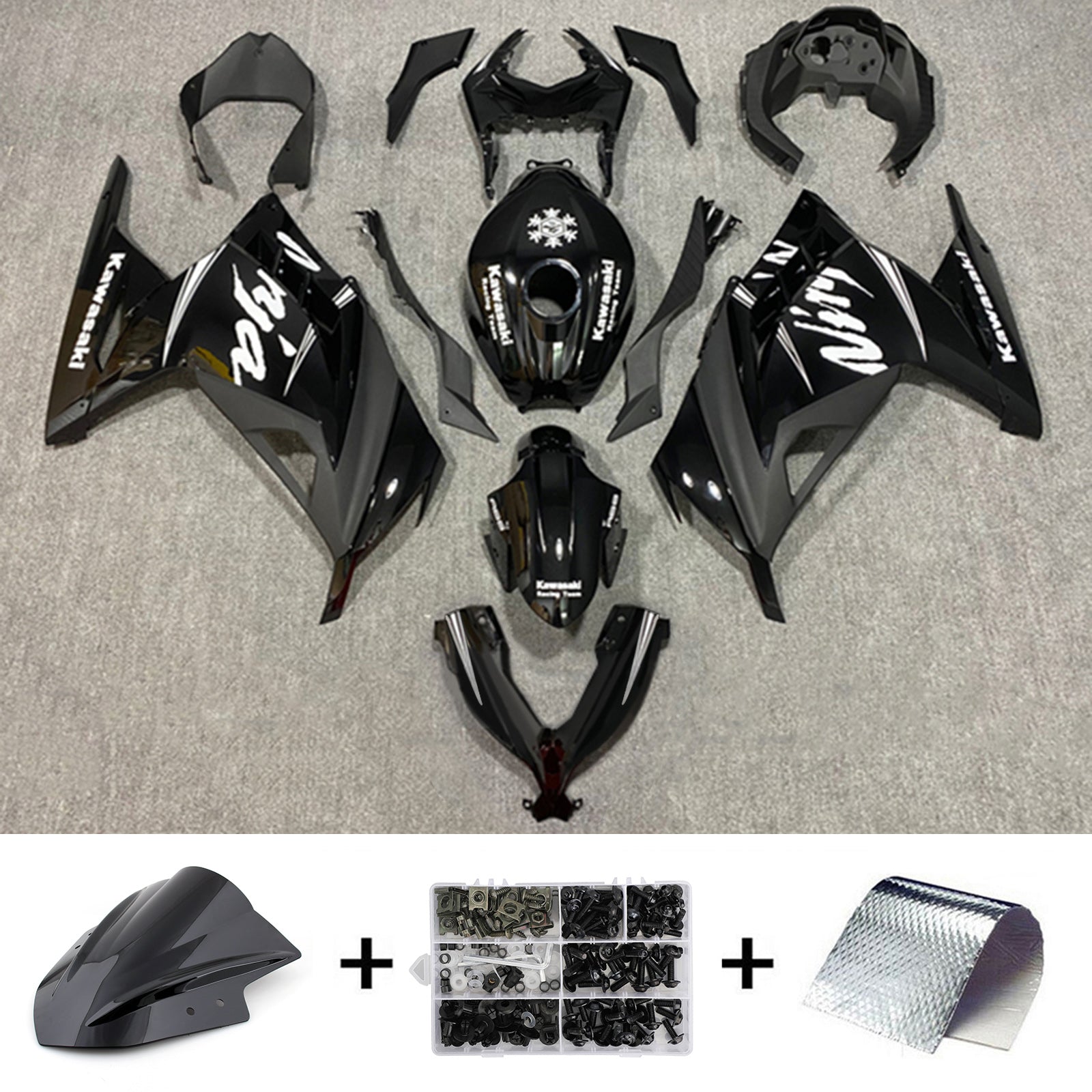 Amotopart Kawasaki EX300/Ninja 300 2013-2017 ABS kunststof carrosseriekuipset