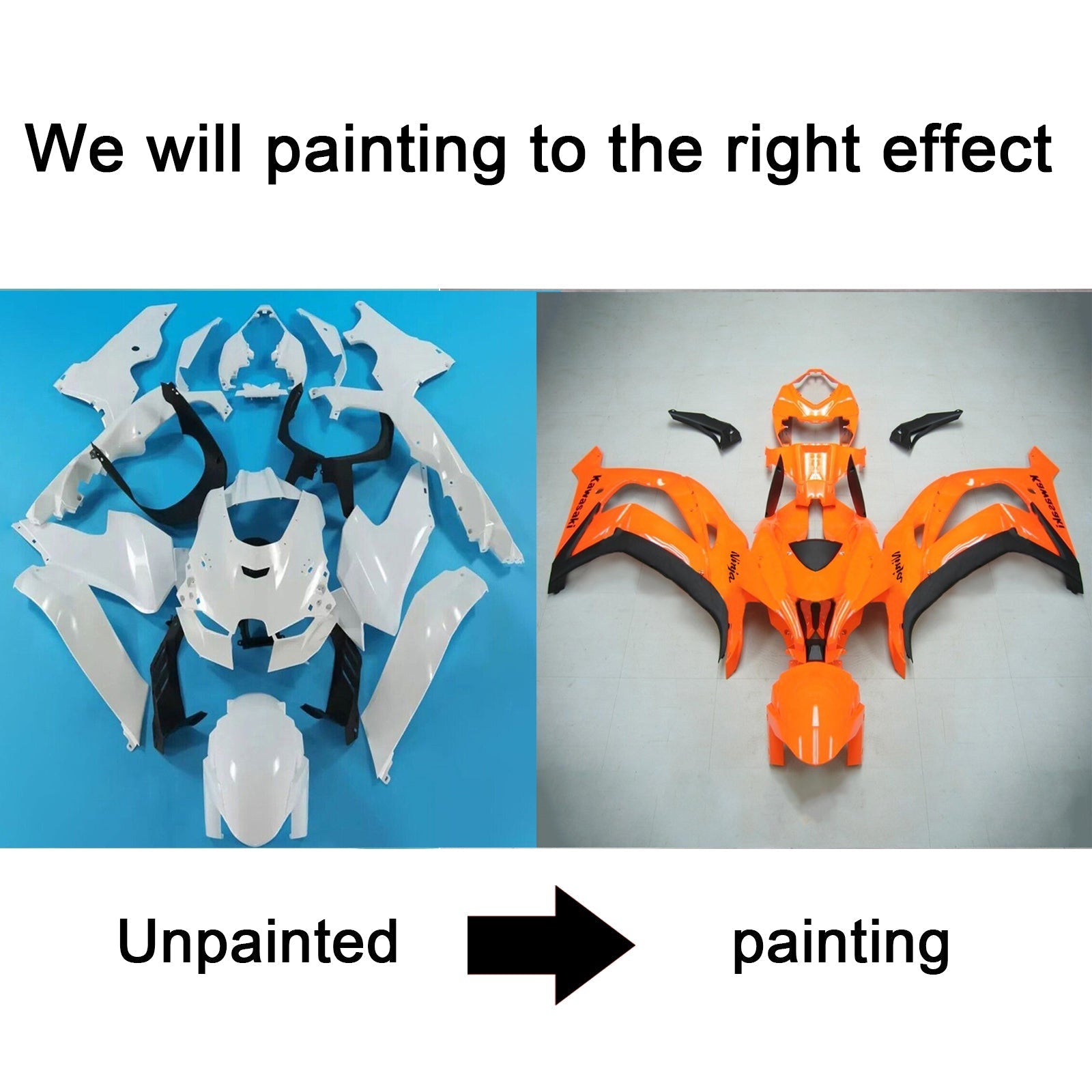 Amotopart Kawasaki ZX-10R ZX10R 2021-2023 Kit de carénage Carrosserie ABS