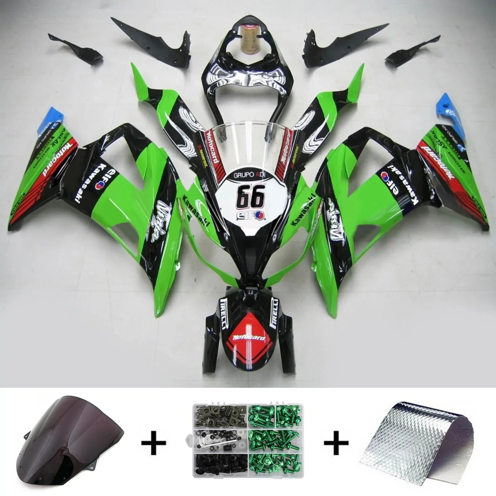 Amotopart kuipset voor Kawasaki ZX6R 636 2013-2018 Generiek