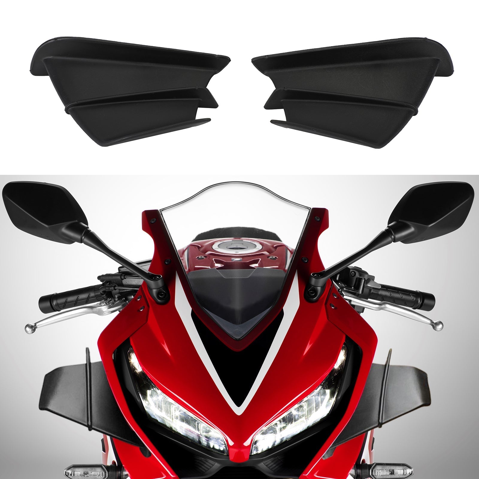 Couvercle d'habillage de becquet d'aileron de vent d'aileron latéral noir pour Honda Cbr650R Cbr500R Cb1000R générique