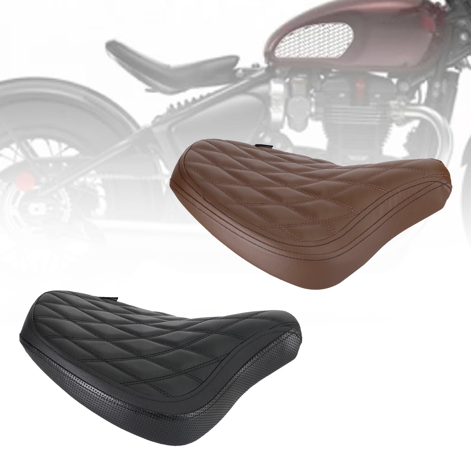 Triumph Bobber Front Driver's Cushion 2017-2022 PU Diamond Brown