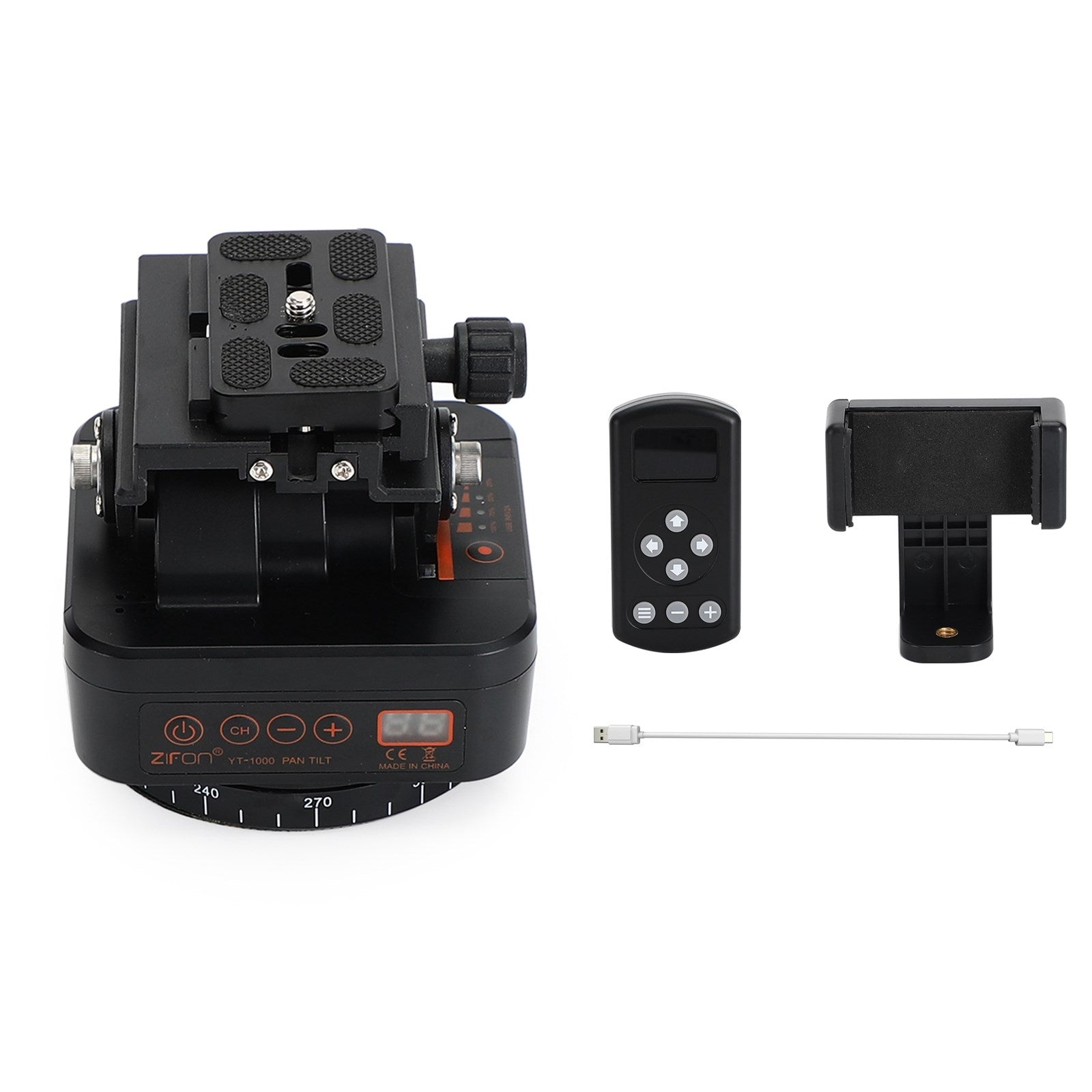 ZIFON YT-1000 Testa treppiede rotante panoramica a 360° con telecomando per telefono Gopro DSLR