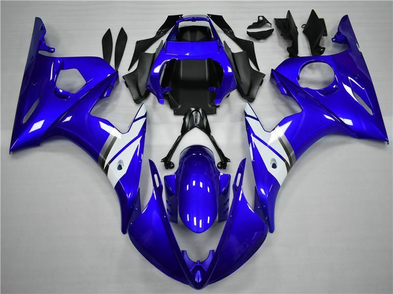 Amotopart kuip injectie plastic kit met bout voor YAMAHA 2005 YZF-R6 blauw wit generiek
