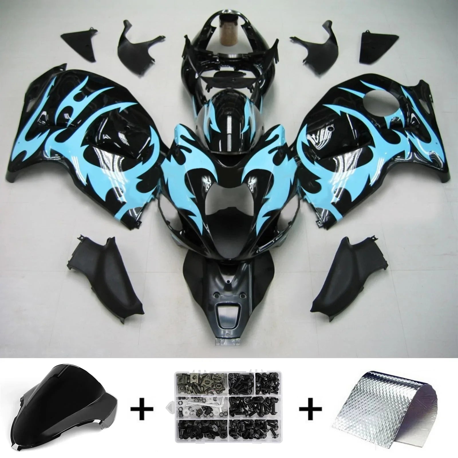 Amotopart Suzuki Hayabusa GSXR1300 1999-2007 Kit carena carrozzeria in plastica ABS