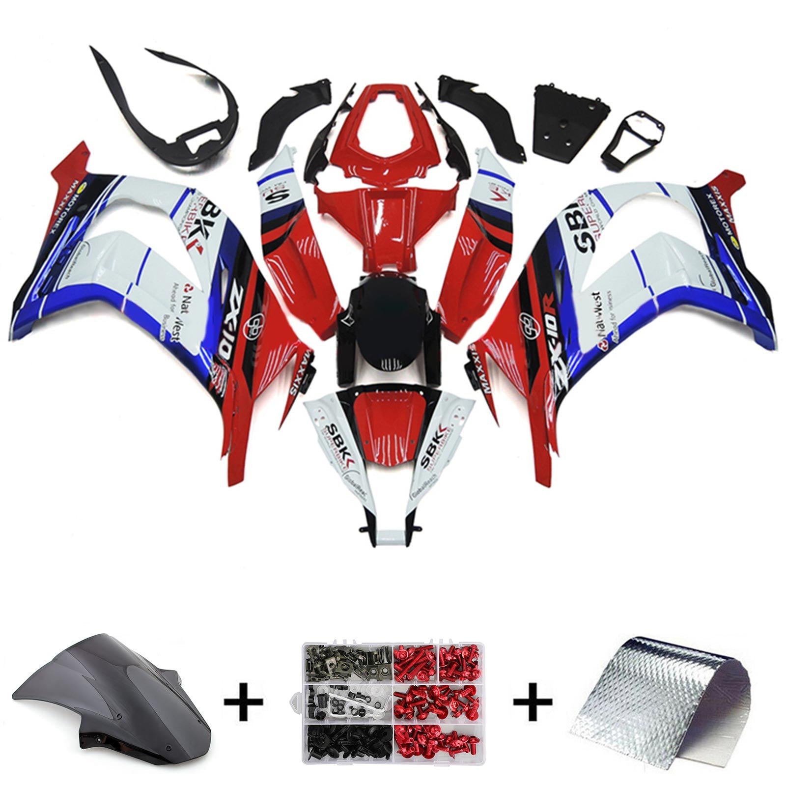 Amotopart Kawasaki ZX10R 2011-2015 ABS kunststof carrosseriekuipset