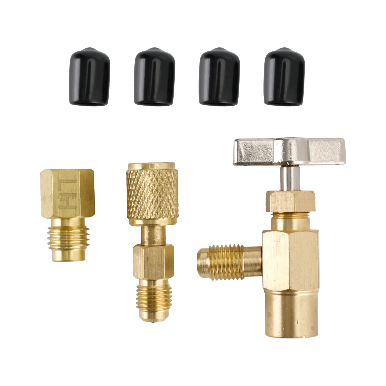 3 szt. R1234yf R134a R12 Czynnik chłodniczy może kranować Adaptery 1/4SAE 1/2" ACME LH