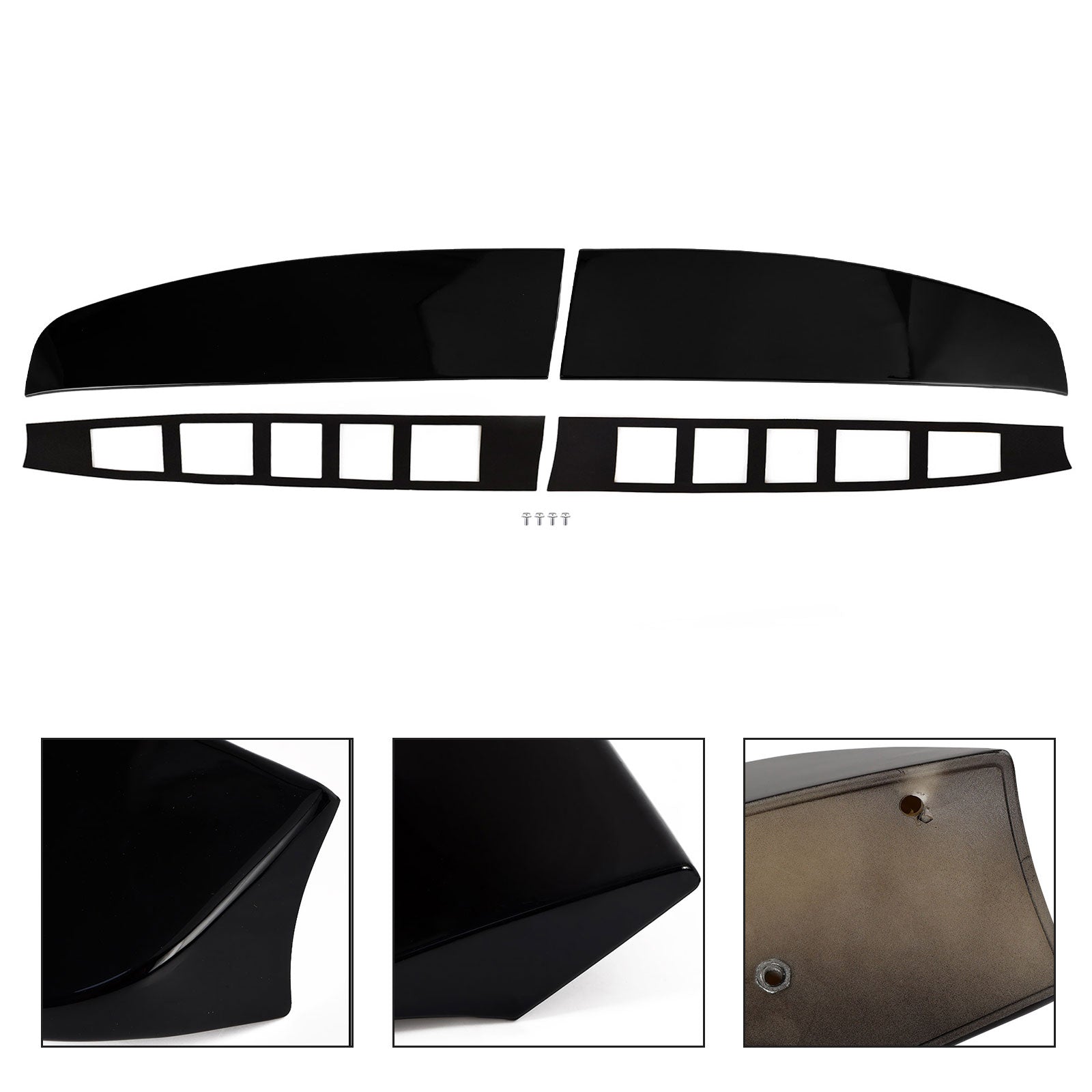 Ford Transit Custom 2012-2023 Aileron de toit arrière noir brillant pour porte de grange double