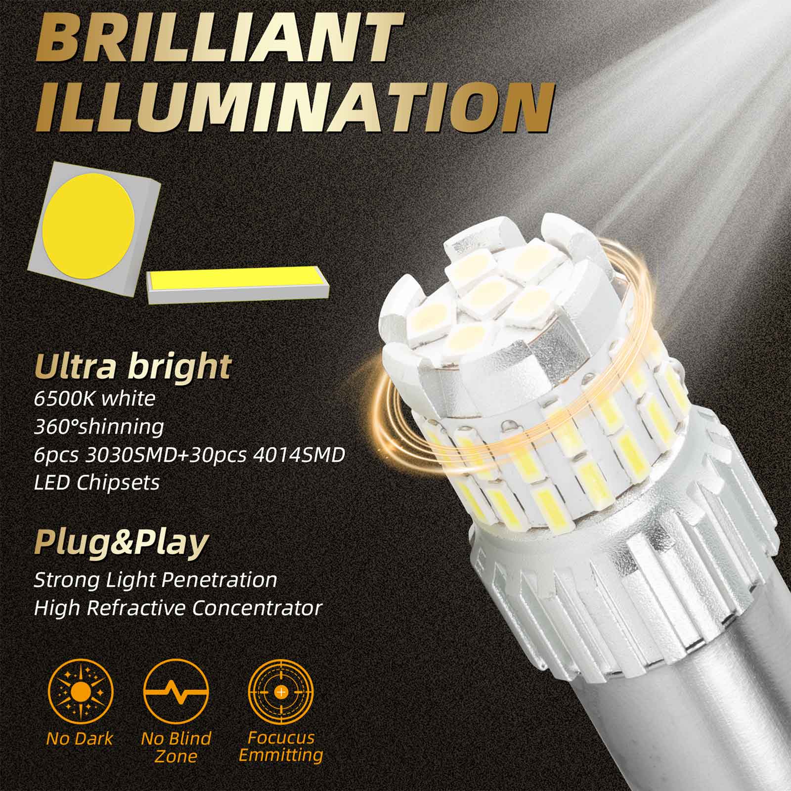 2x 1200lm a LED Canbus LED Diurne LED BIRT Generico bianco