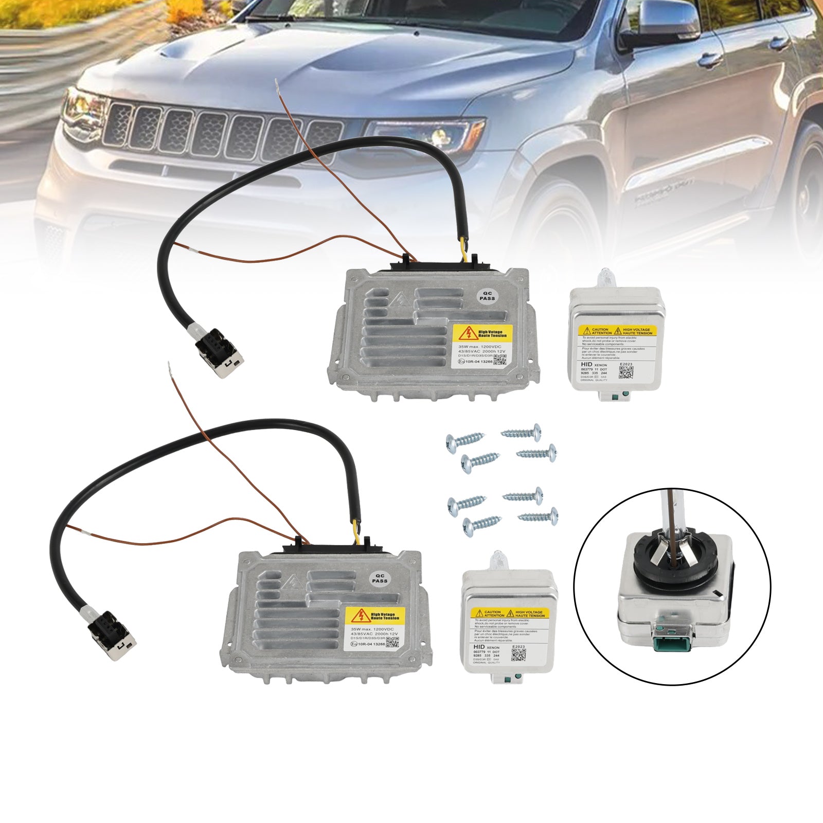 2x zavorra fari e unità di controllo filo lampadina D3S per Grand Cherokee 2014-2020