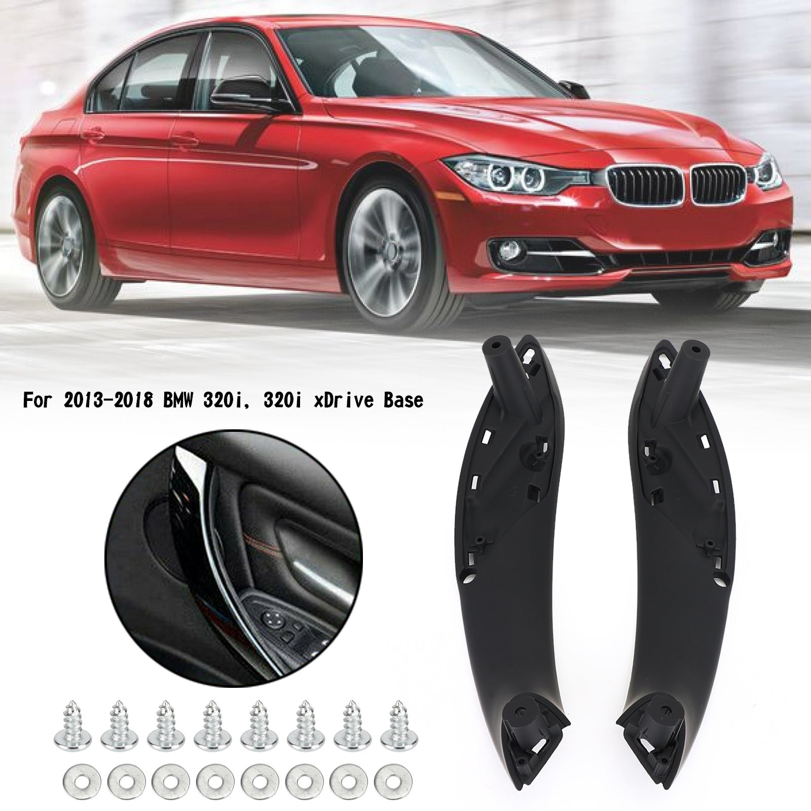Manija de puerta interior delantera L+R negra para BMW F30 F34 F35 2013+ genérico