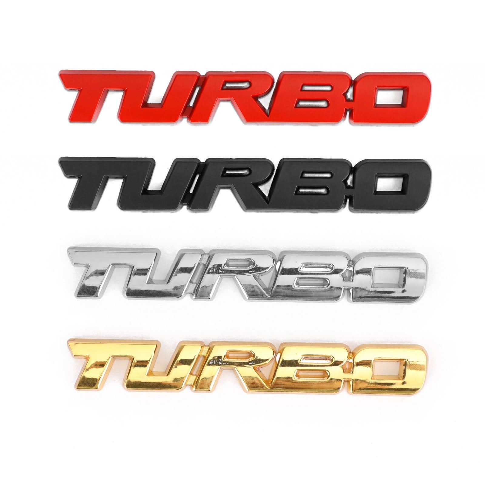 3D in metallo turbo logo emblema emblema badge adesivo per tronchi decalcomania argento generico