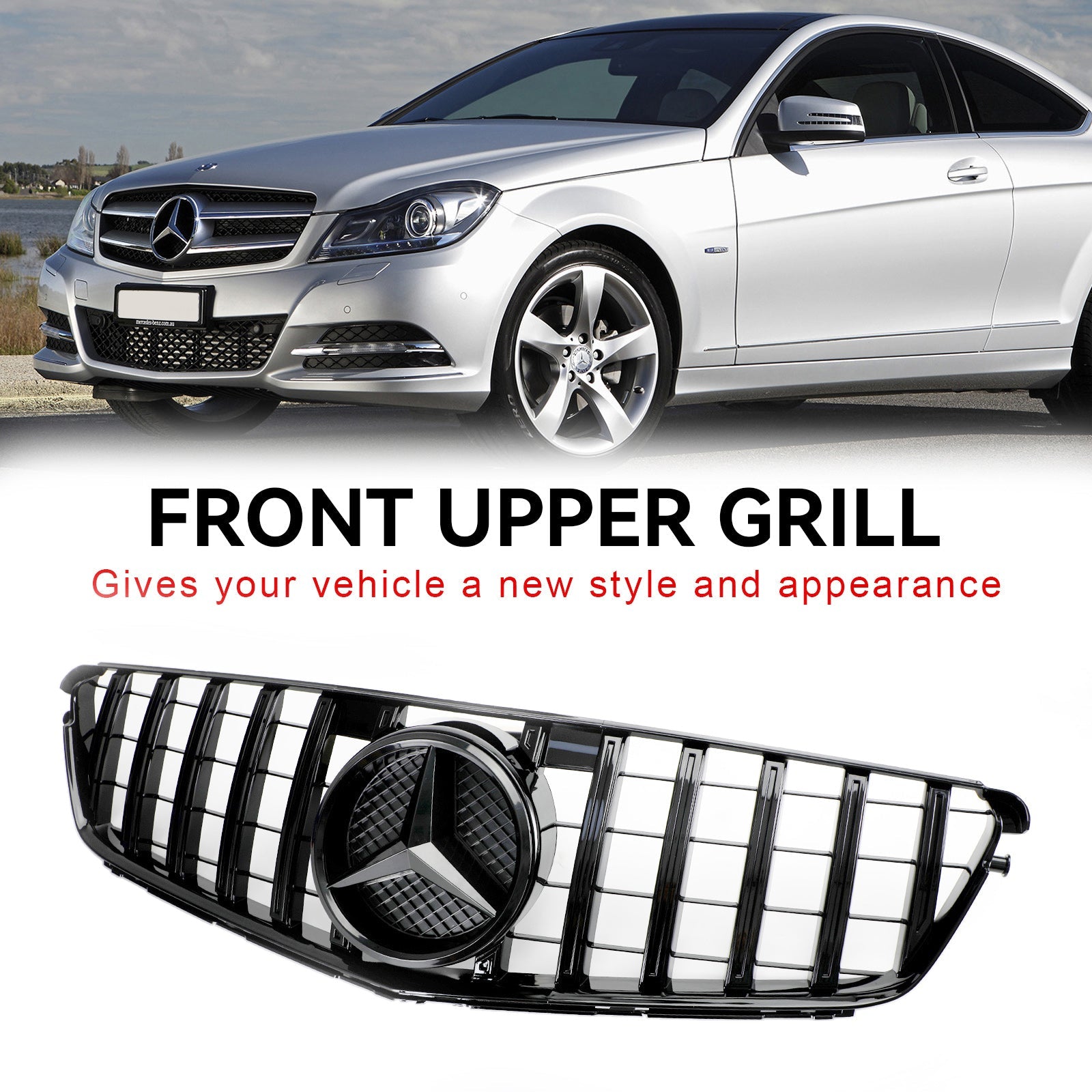 2008-2014 Benz Classe C W204 C300 C350 GTR Style Grille de pare-chocs avant
