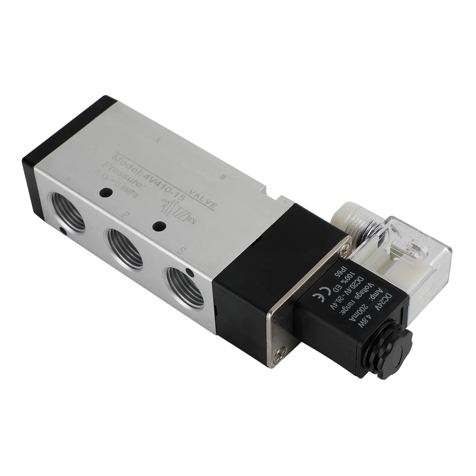 4V410-15 5 voies 2 positions PT1/2" DC 24V électrovanne électrique pneumatique