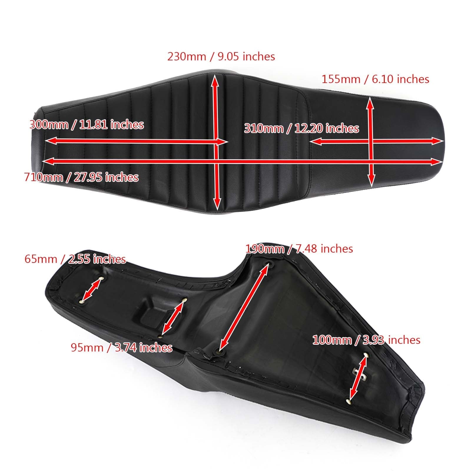 Črni potniški sedež za Yamaha 13-19 Bolt XVS950, R-Spec, C-Spec generic