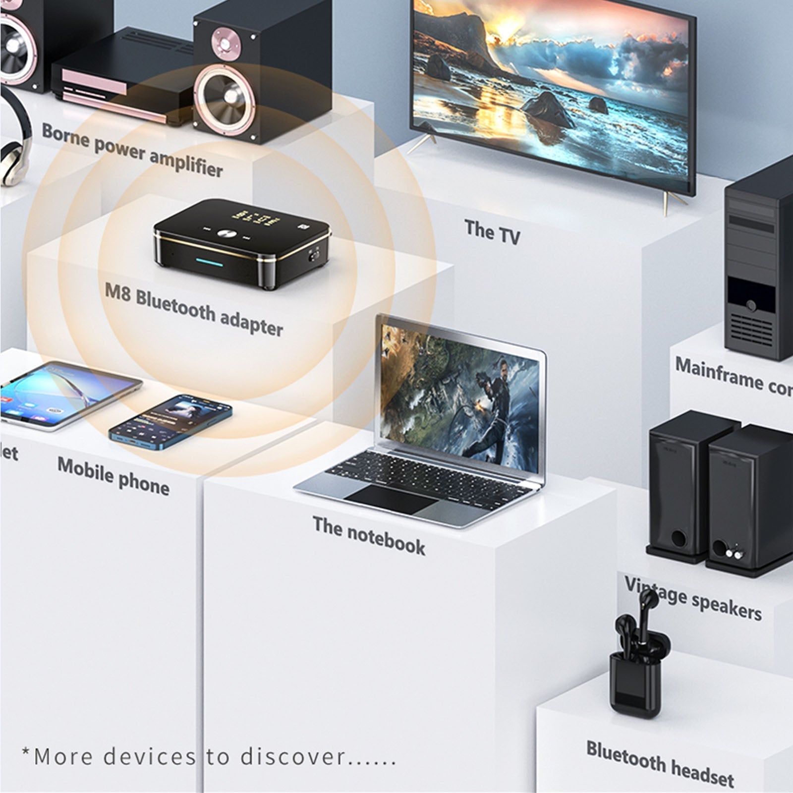 Nadajnik-odbiornik USB Bluetooth Bezprzewodowy adapter NFC 2 w 1 do stereo 2RCA