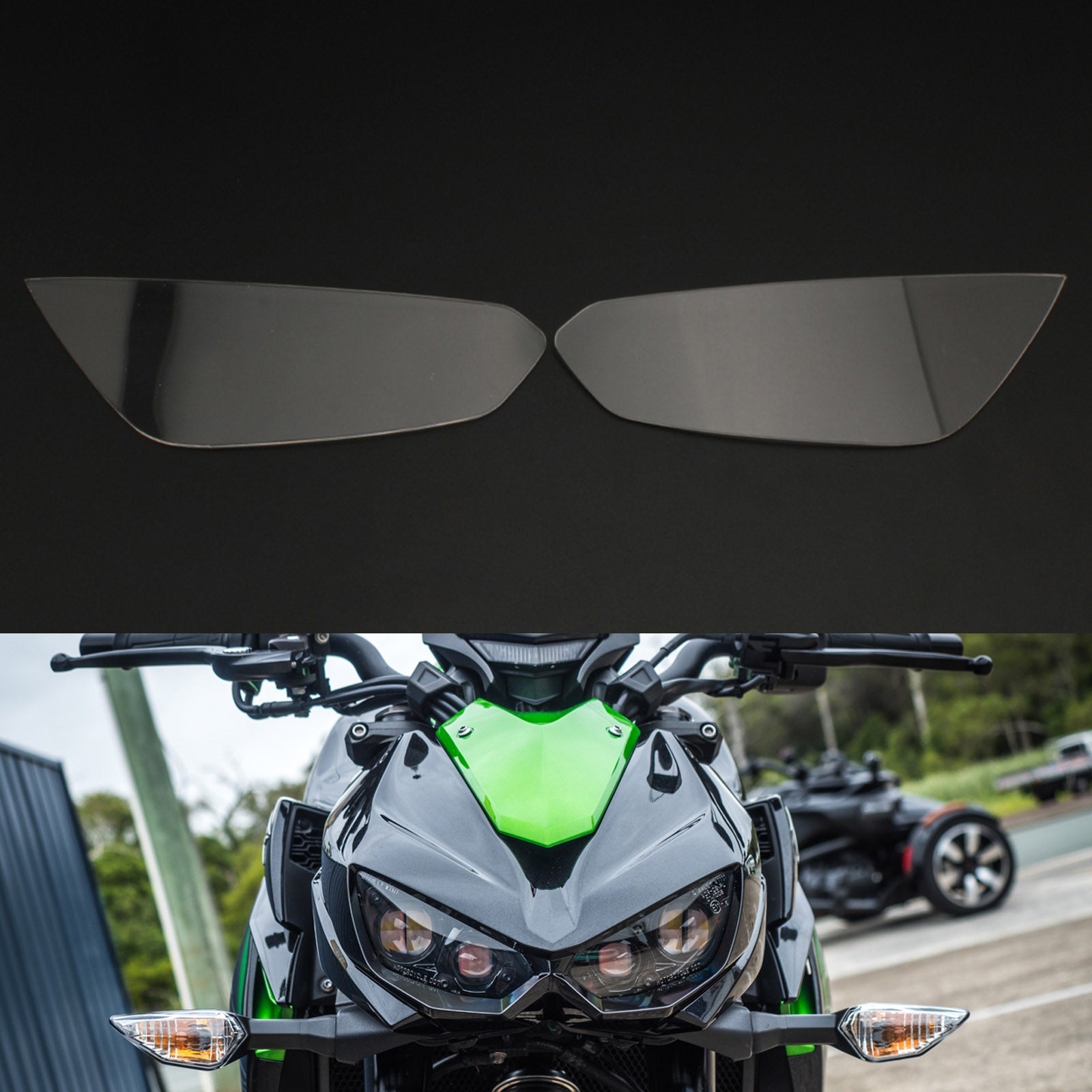 Beschermer van lens voor vuurtoren geschikt voor Kawasaki Z1000R 14-21 Generieke rook