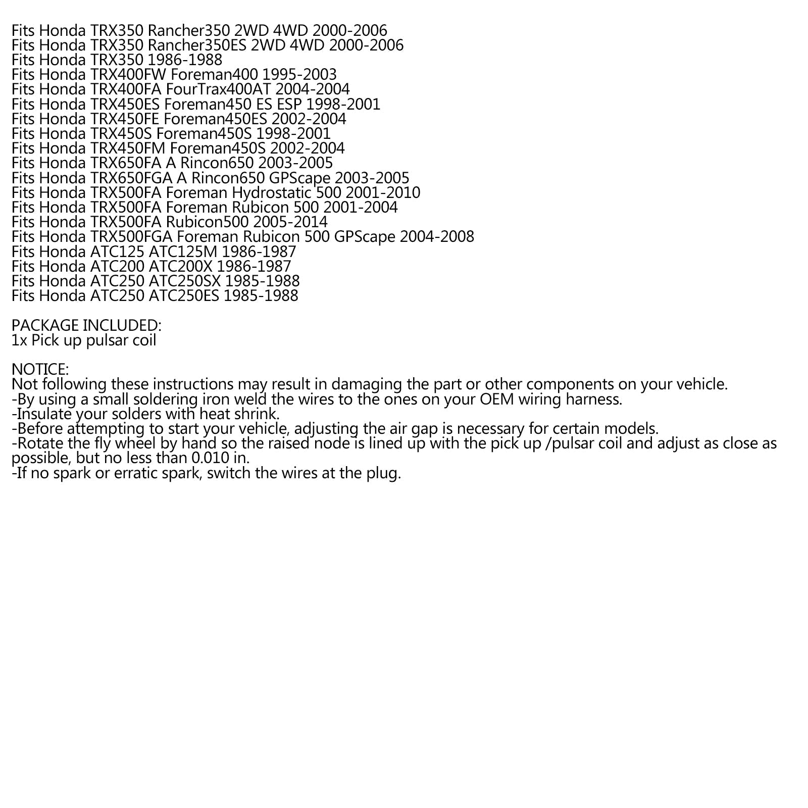 Cewka pulsacyjna/pulsacyjna do Hondy 30300-HA7-671 30300-HA0-023 30300-HA0-010 Generic