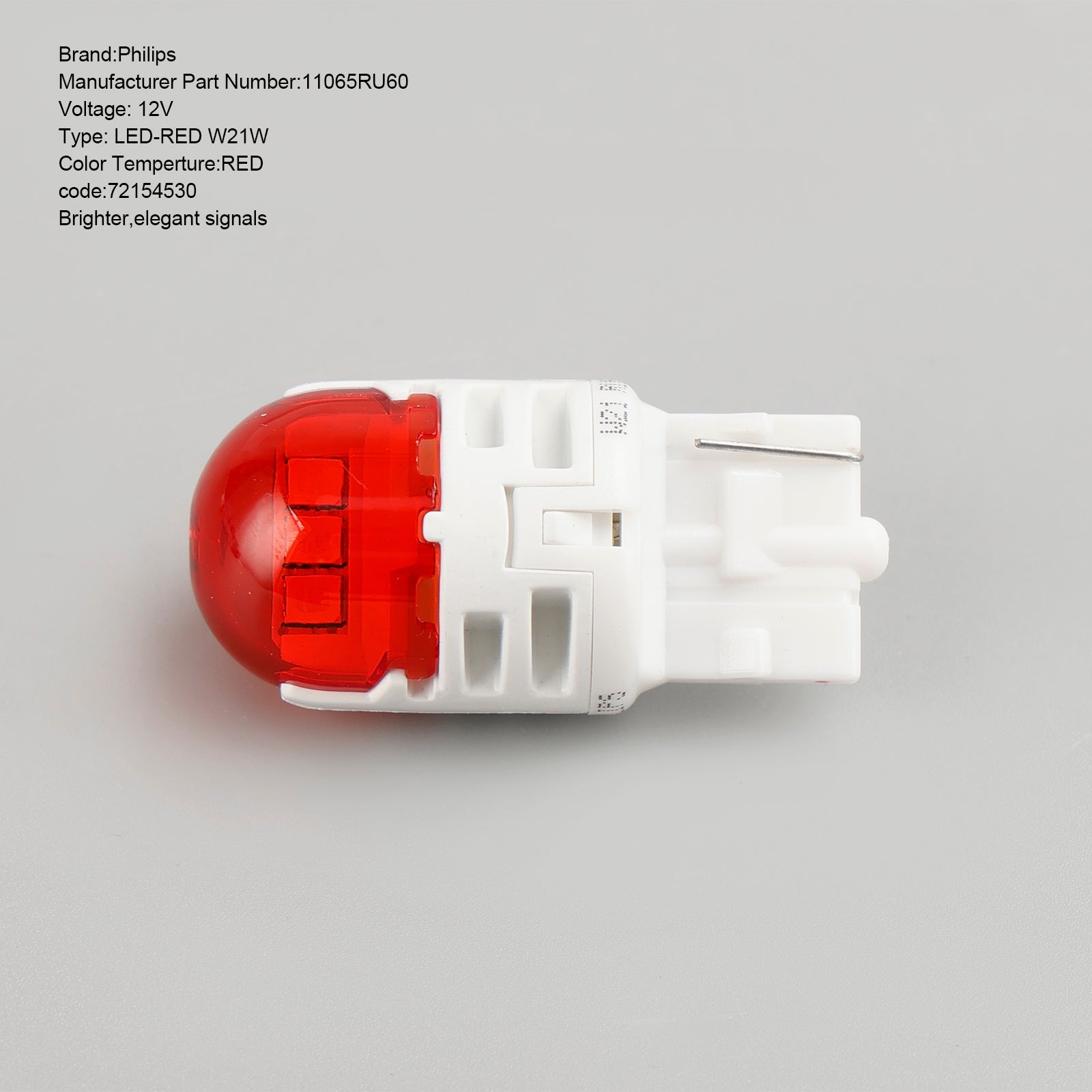 Dla Philips 11065RU60X2 Ultinon Pro6000 LED-CZERWONY W21W Intensywna czerwień 75 mb