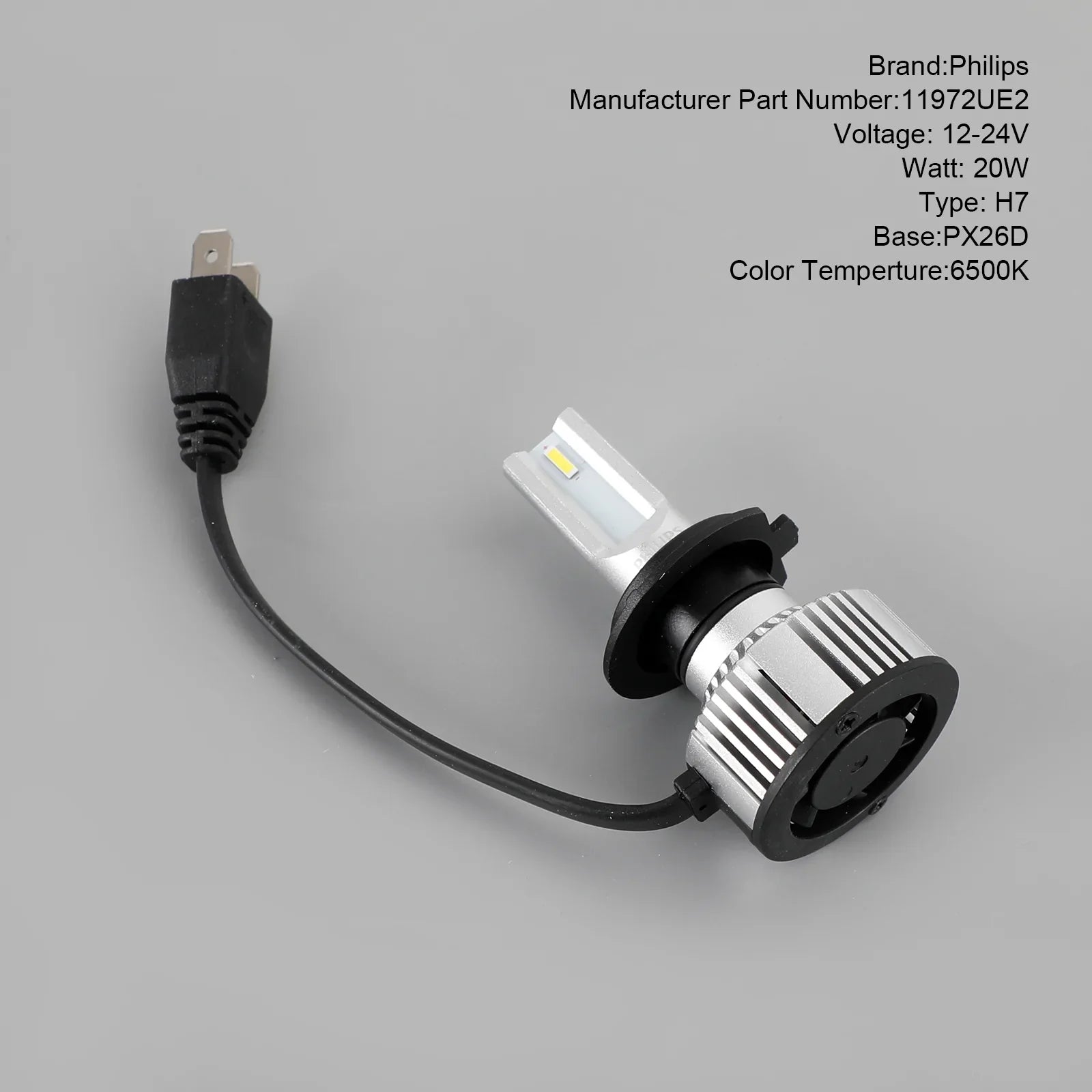 Per Philips 11972UE2X2 Ultinon Essential G2 faro LED H7 20W PX26D 6500K