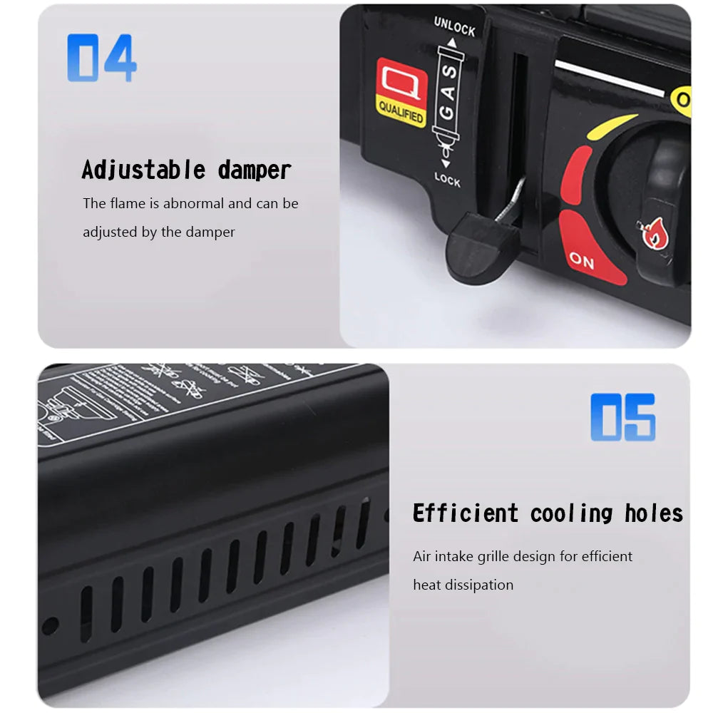 Butane/réservoir de gaz liquéfié Brûleur à double usage Réchaud de camping à gaz Réchaud de table