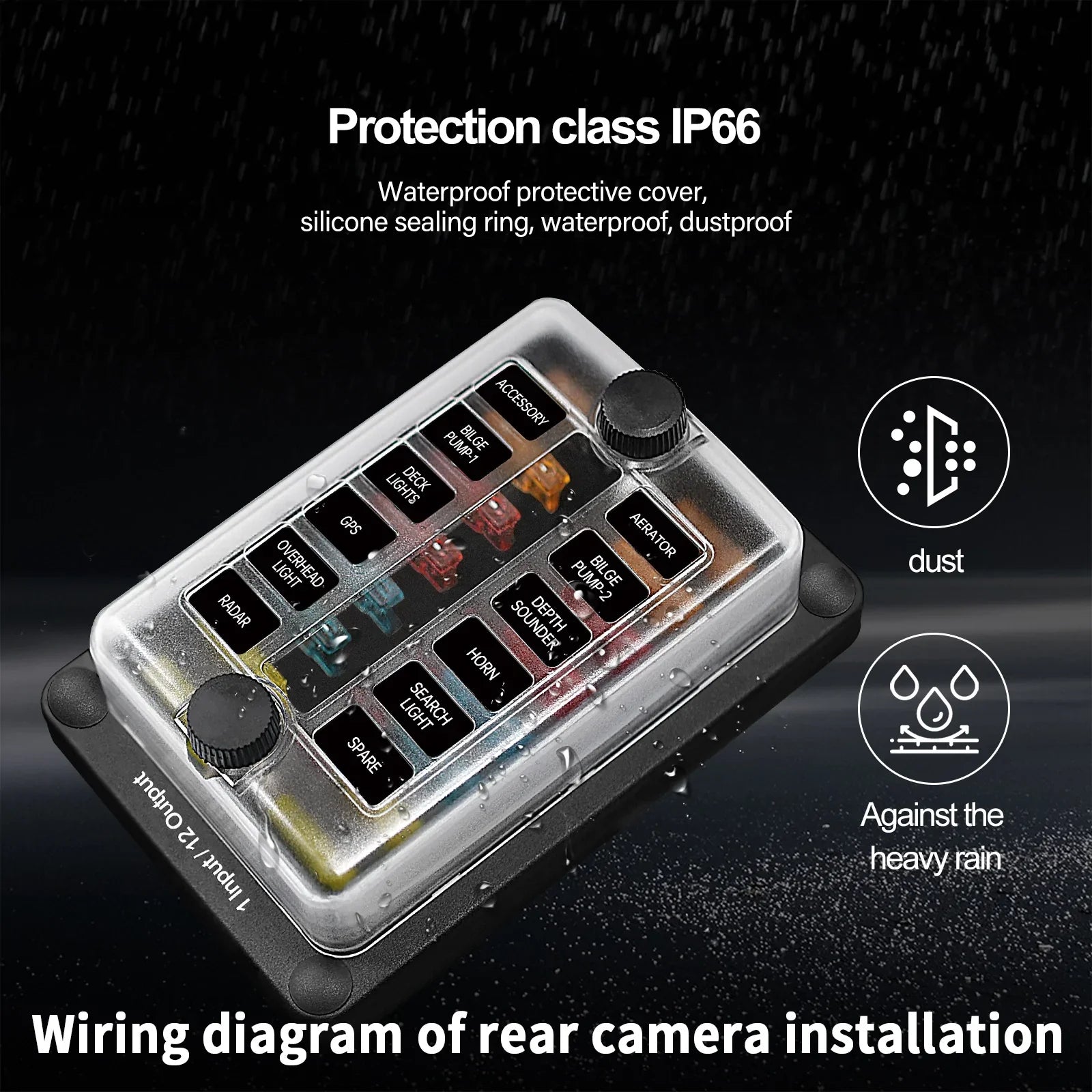 Support de bloc de boîte à fusibles à lame 6 voies/12 voies ATO ATC pour bateau marin de voiture étanche